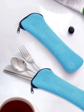 1pc Portable Cutlery Storage Bag - Travel Flatware Organizer for Camping  Office