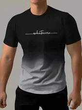 Camiseta Elegante Con Estampado De Letras Para Hombre Camisa Moda Vintagecasual