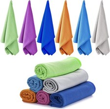 6 Pack Cooling Towels for Neck and Face,Ice Towel,Soft Breathable Chilly Towel