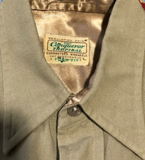 Vintage Korean War Tropical Combat Dress Shirt Small The Conqueror Khaki