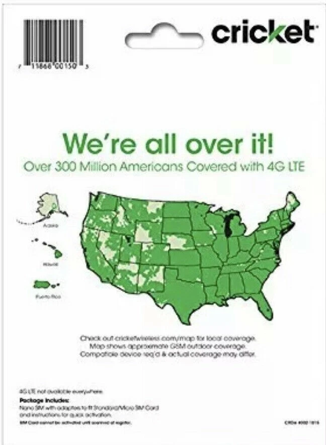 New Cricket Wireless Universal SIM Card - Fits All Phones! - Image 4 of 4