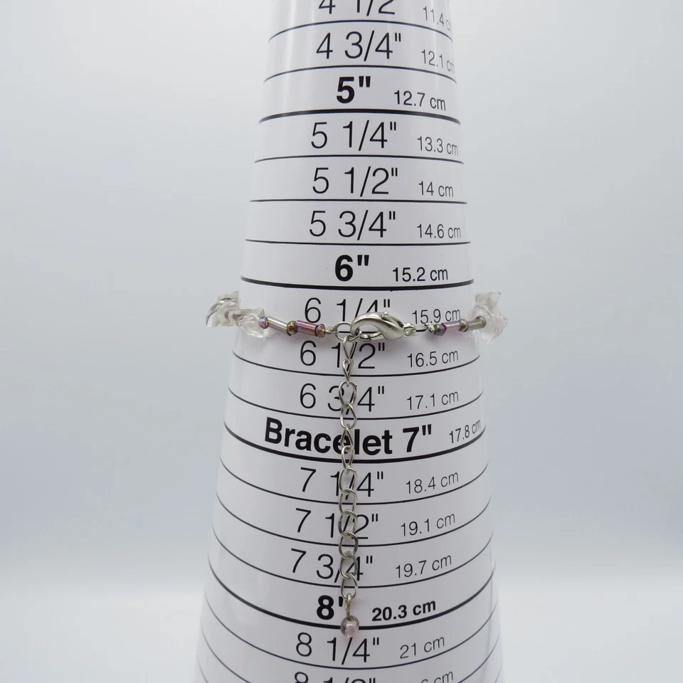 Pulsera Amatista Tamaño Ajustable Cuentas Boho Artesanal Pulsera 6.5" Foto 2 de 4