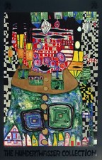 HUNDERTWASSER, König der Antipoden 1991 WVZ 928 - Folienprägedruck Kunstdruck