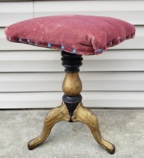 Antico sgabello pianoforte in ghisa Art Nouveau TONK panca New York Chicago vittoriano