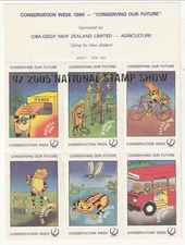 New Zealand - 1986 Conservation m/s with Stamp Show o/p 2005