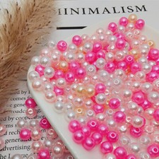 100pcs 6mm ABS Faux Pearl Loose Beads for DIY Bracelet Jewellery Making beads