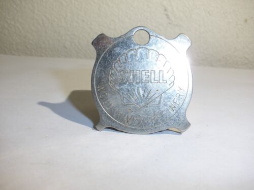 Vintage Shell oil Refinery wood river key chain fob - Picture 1 of 3