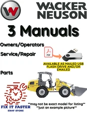 WACKER NEUSON WL34 WHEEL LOADER OPERATORS SERVICE PARTS REPAIR MANUAL PDF USB