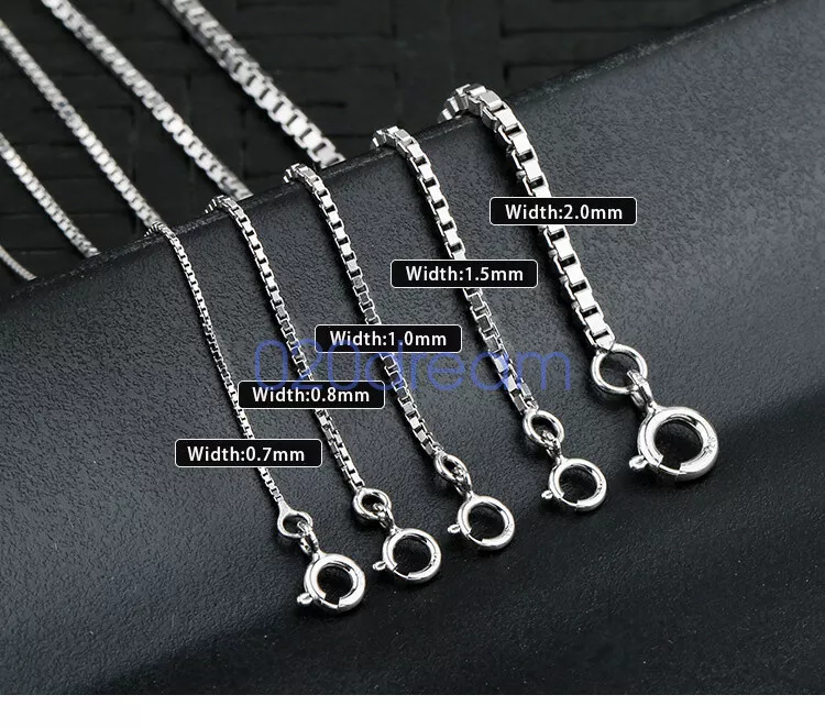Sterling silver shop box chain necklace
