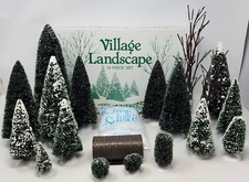 Department 56 - 20 Piece Village Landscape With Trees Snow Cobble Road Bushes