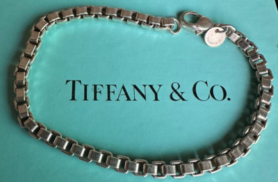 Tiffany & Co. Venetian Box Link Bracelet Chain Sterling Silver 925