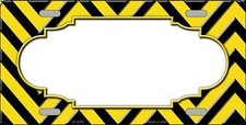 Yellow Black Chevron Scallop Metal Novelty License Plate Tag Lp5066