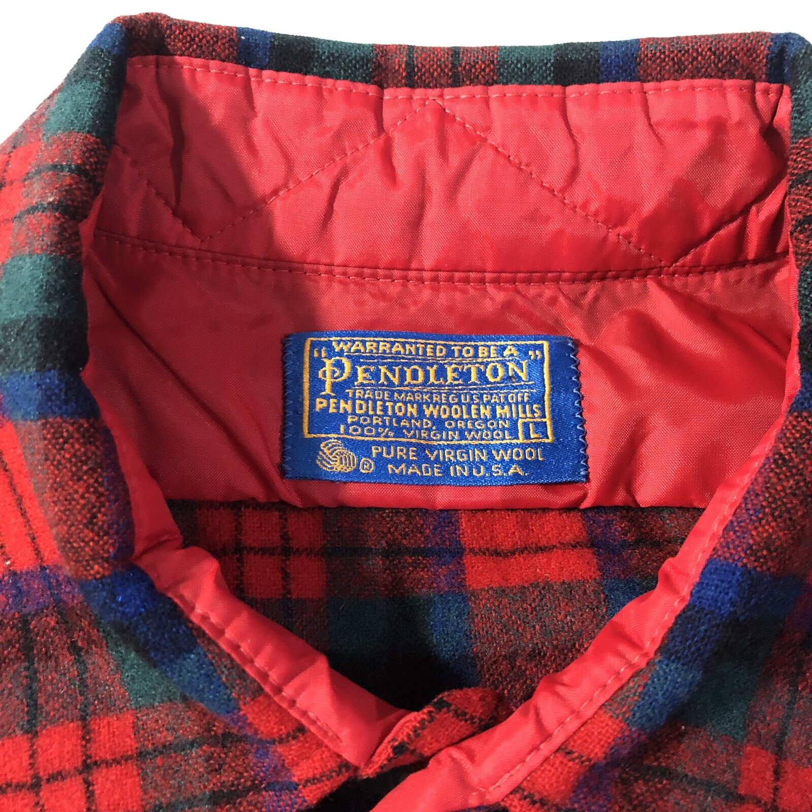 Pendleton Flannel Wool Plaid Button Down Shirt SZ… - image 6