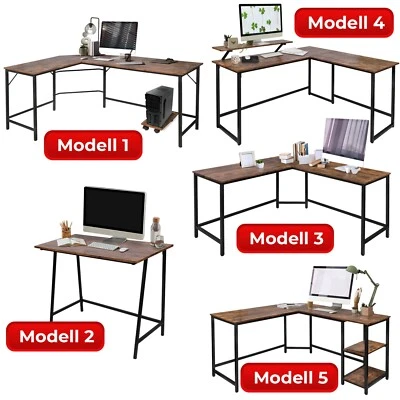 VENDOMNIA Schreibtisch L Form Eckschreibtisch Computertisch Bürotisch Laptop PC Tisch