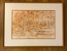 Fall Landscape Original Watercolor Painting Fine Art by Mary G Laforge LARGE *