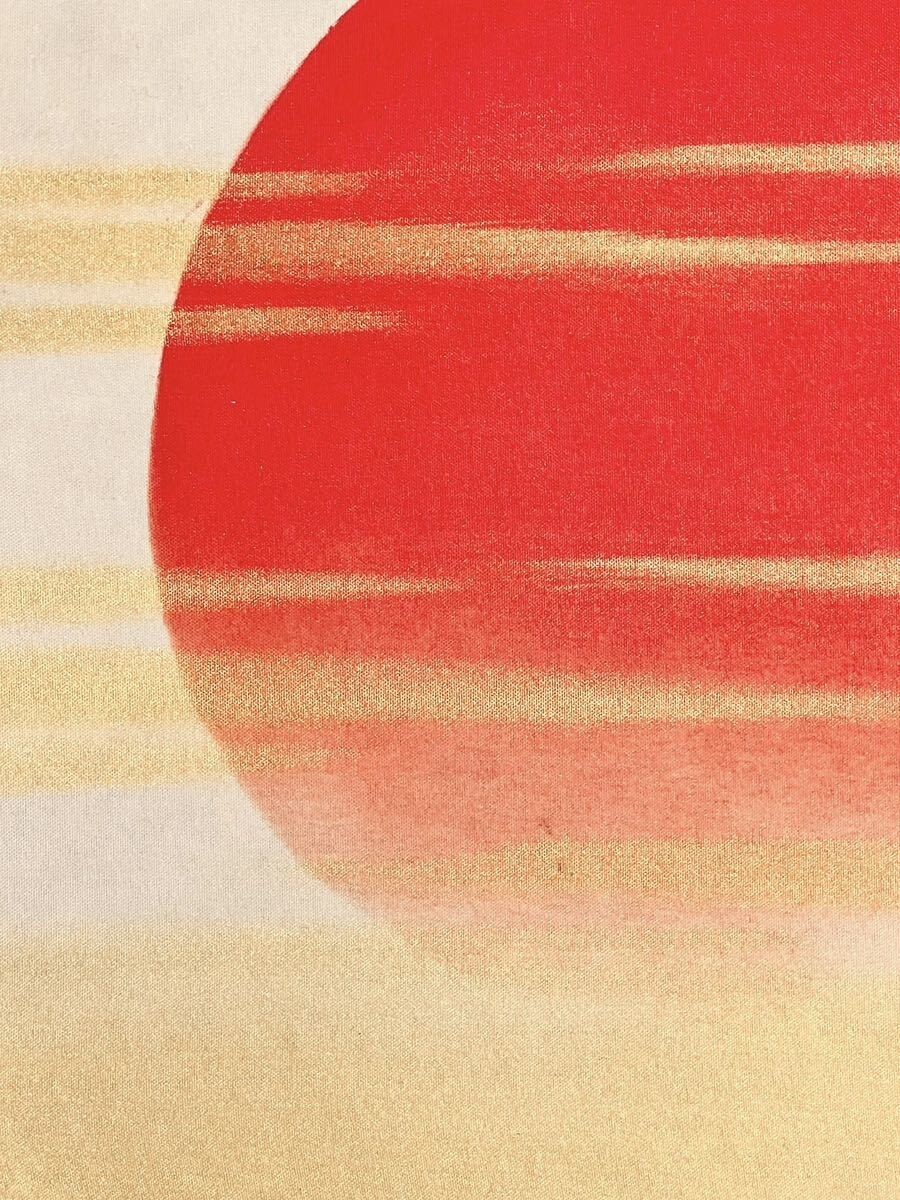 JAPANESE PAINTING HANGER SCROLL OLD JAPAN SUNRISE Wave PICTURE