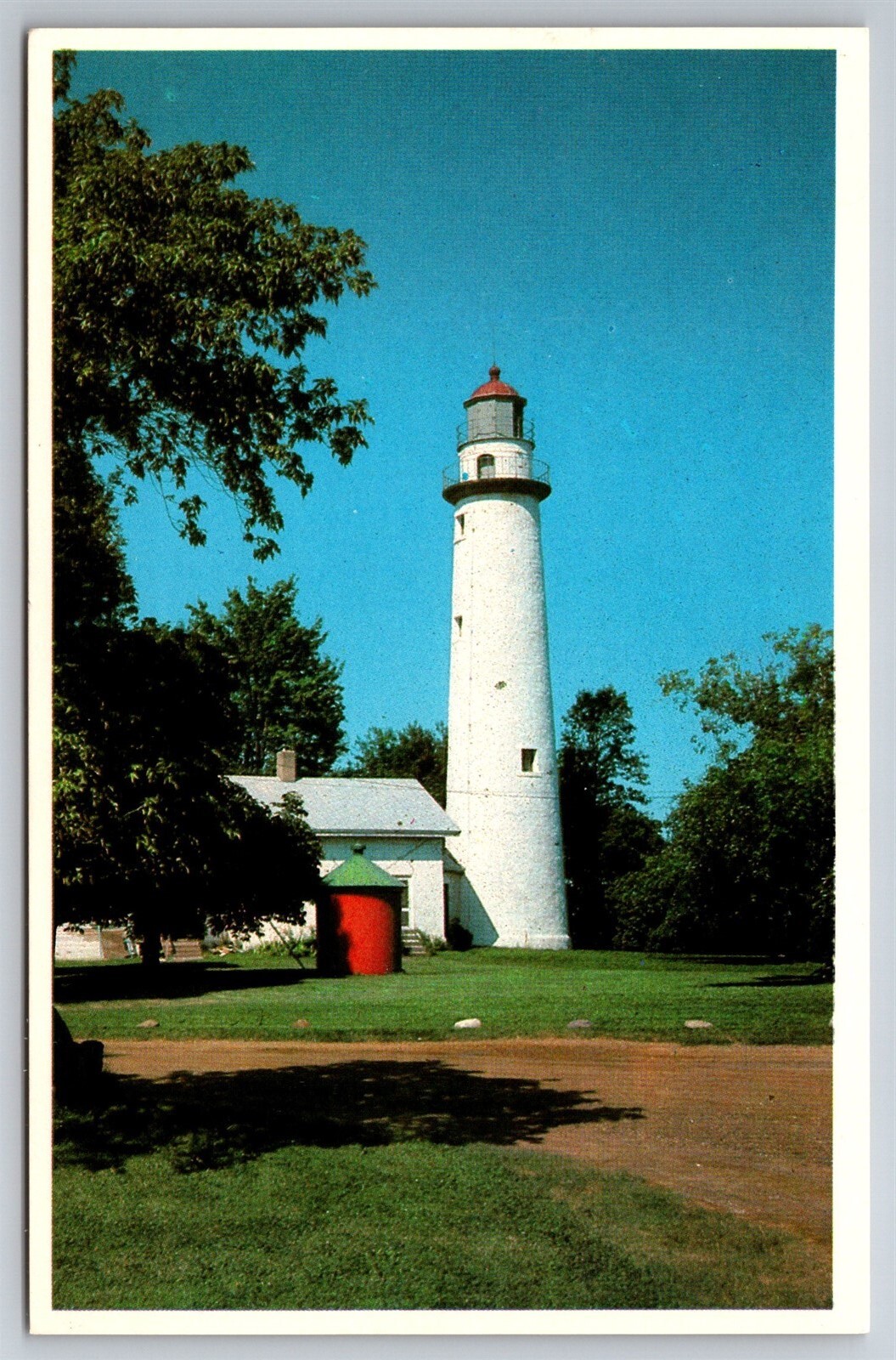 Point Aux Barques Lighthouse Lighthouse Park Huron City MI C1950 Postcard G23