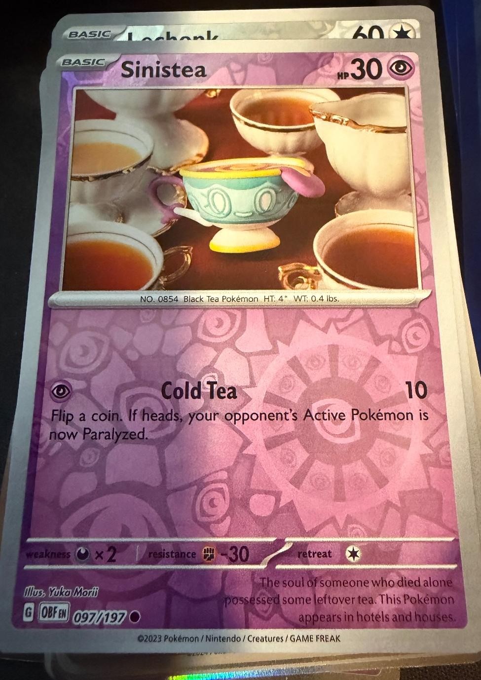 SINISTEA 097/197 C OBSIDIAN FLAMES POKEMON REVERSE HOLO NM/M