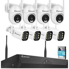 Wireless Security Camera System WIFI 10CH NVR Two-Way Audio 5MP Recording