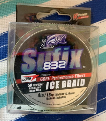 Sufix 832 Ice Braid 4 lb. Test 50 yds .004'' dia. Fishing Line 671-004L