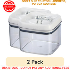 Airtight Food Storage Containers 2 Pack 6.2 Cup Square Pantry Organizer Clear