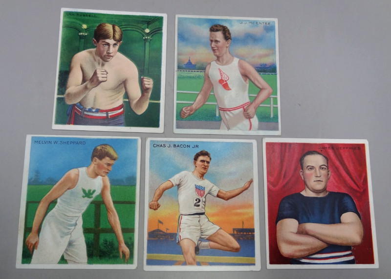 Vintage mix of Hassan and Mecca Cigarette athlete and prize fighter cards