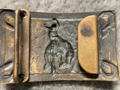 Vintage Messing COWBOY Reiten Bucking Horse Western Gürtelschnalle - Bild 2 von 5