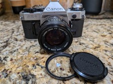 Canon AE-1 Program 35mm SLR Film Camera w/Canon FD 50mm F1.4 Lens. Nice