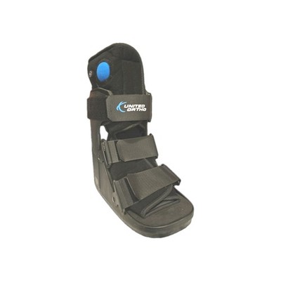 United Ortho Short Air Cam Stabilizer Ankle Fracture Boot, Size Medium Black 