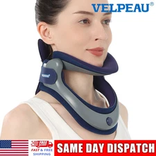 VELPEAU Cervical Neck Traction Device-Adjustable Neck Stretcher Collar