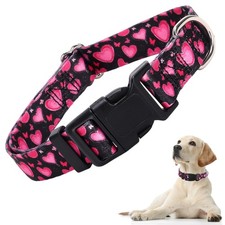 Adjustable Dog Collar with Safety Buckle Quick Release - Soft Nylon Pet Colla...