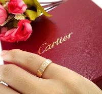 CARTIER LOVE DIAMOND RING 18K ROSE GOLD SIZE 47 W/ POUCH AND CERT - R11261