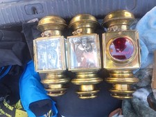 Ford Model T Brass Side And Tail Lamps 1913 Set Of 3 Collectible