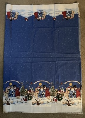 1997 Vtg.  Daisy Kingdom Fabric BTY *Snowman Border ''Heaven & Nature Sing'' #3777