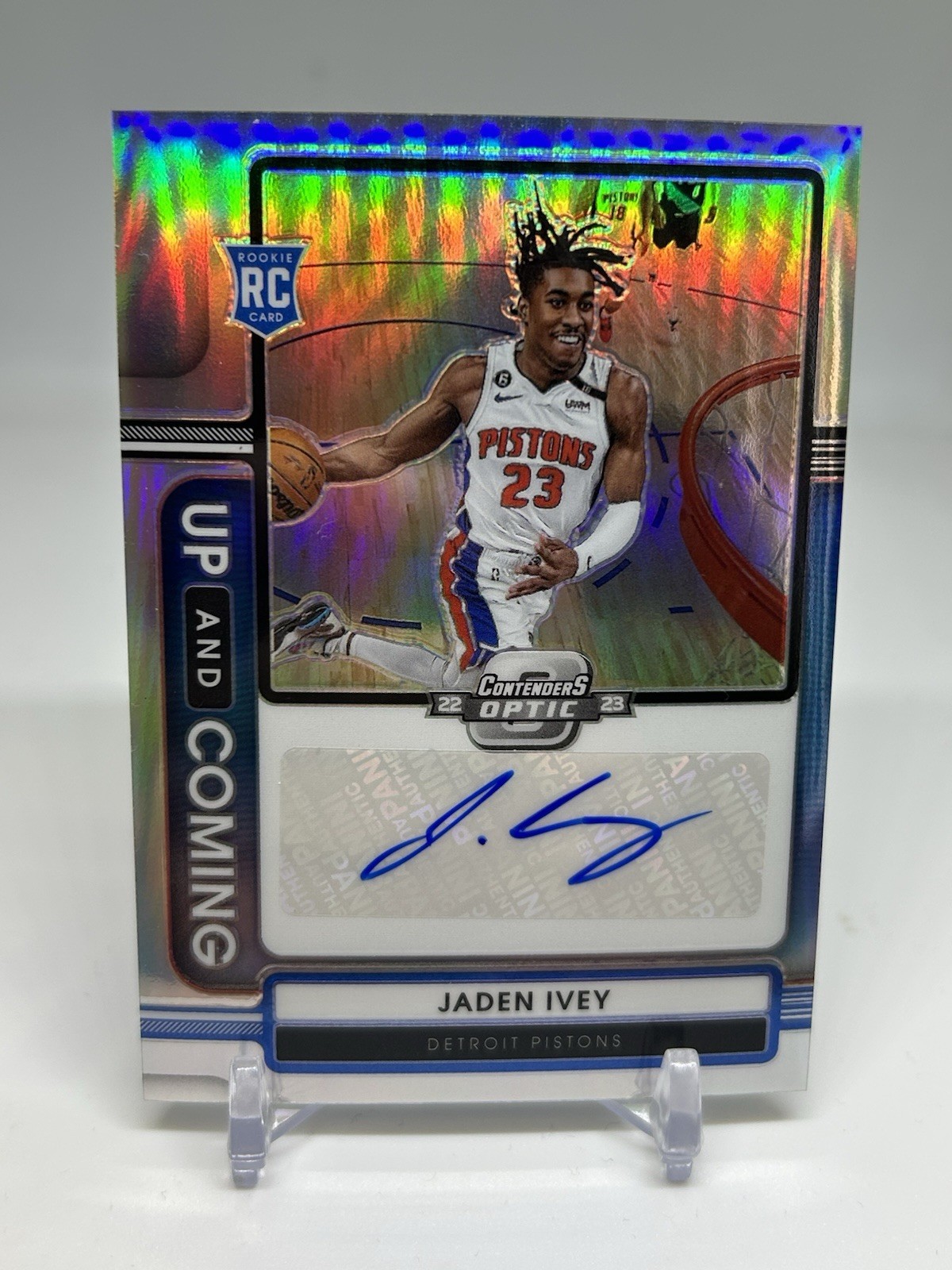 JADEN IVEY 2022-23 CONTENDERS OPTIC UP COMING ROOKIE SILVER RC AUTO /99