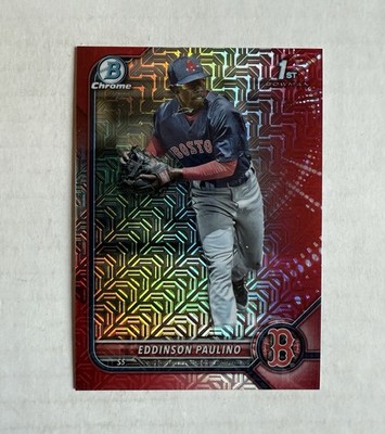 2022 Bowman Chrome Mega Eddinson Paulino Refractor Red /5 BCP-175 Blue Jays