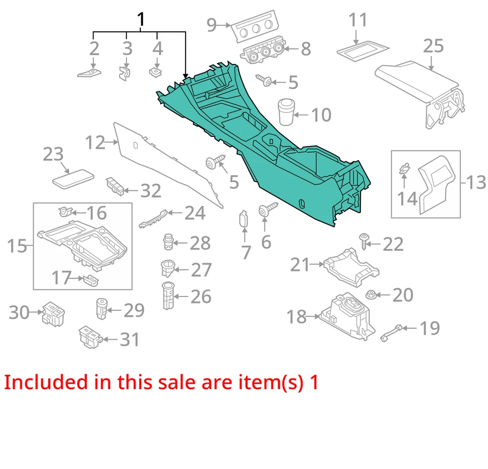 2019-2021 Volkswagen Jetta Center Console Armrest Cover Lid Black DXLMA - Image 3 of 4
