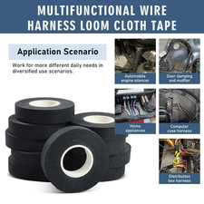 10 Rolls Wire Harness Tape,High Temp Self-Adhesive Felt Cloth Electric Tape for