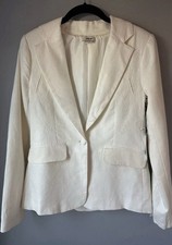  325 JASON WU The Classics Embroidered Off White Linen Rayon Button Blazer sz S