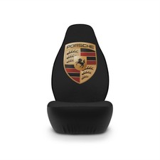 Porsche Crest Car Seat Covers Black Logo Seat Protector Porsche Crest Car Seat Covers Black Logo Seat Protector