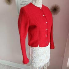 Flawless GEIGER tyrol red wool jacket blazer coat AUSTRIA 42 6