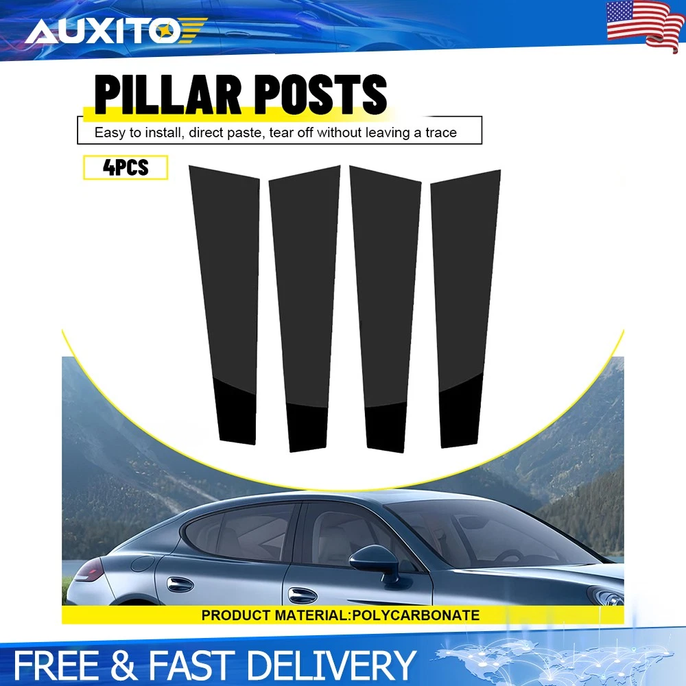 Gloss Black Pillar Post Trim – Fits Porsche Panamera 2009-2014 (4-Piece Set)