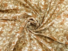 Pure Silk Sari / Silk fabric 5 yards/ Recycled Natural Vintage Fabrics PSS17830