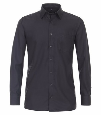 CASAMODA Herren Businesshemd Langarm Kent Comfort-Fit Struktur Schwarz