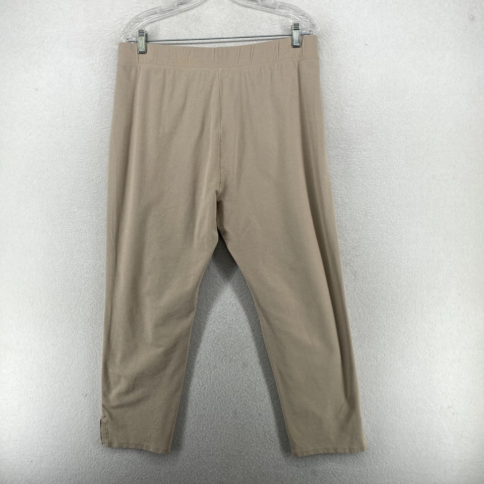 Pantalones EILEEN FISHER L Lavables Elastizados Crepé Elásticos Ajustados Beige EE. UU. Foto 2 de 4