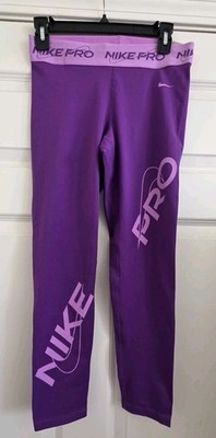 New! NIKE PRO Woman's Dri-Fit Training Mid Rise Leggings PURPLE, Size Medium