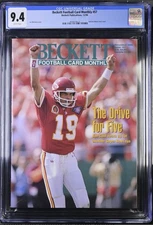 Beckett Football Magazine #57 CGC 9.4 JOE MONTANA 1994 Chiefs NFL