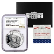 1989-1993 George & Barbara Bush Commemorative NGC PF69UC 1 oz Silver Proof