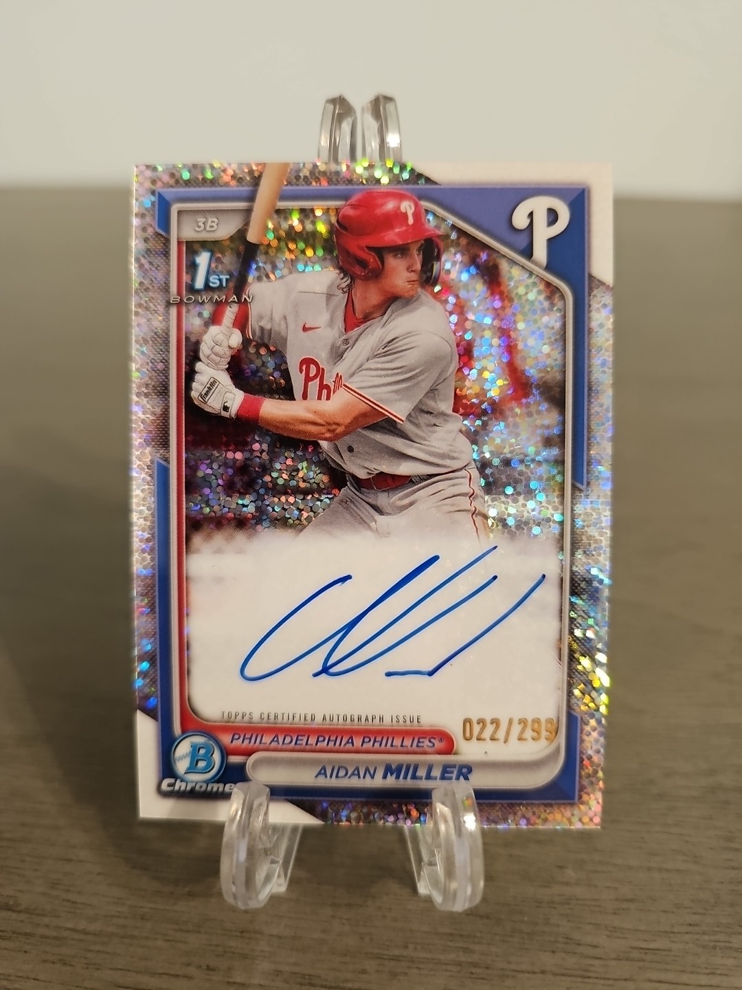 2024 Bowman Chrome Prospect Auto Aidan Miller #CPA-AMI Speckle Refractor /299