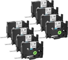 8 PK Heat-Shrink Tube Label Tape for Brother Black on White HSe221 PT-E300 E500